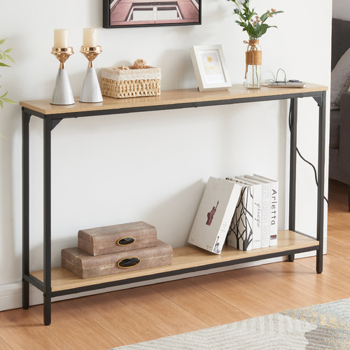 Console table with on sale charging station